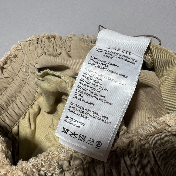 Dion Lee Womens Drawstring Khaki High Rise Waist Wide‎ Leg Cargo Pants 4 - Picture 12 of 16